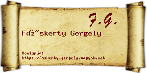Fáskerty Gergely névjegykártya