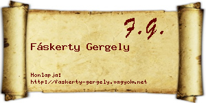 Fáskerty Gergely névjegykártya